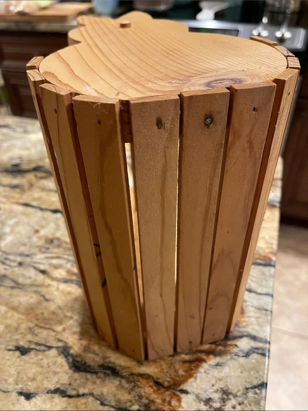 Wooden Bunny Rabbit Basket Crate with Handle